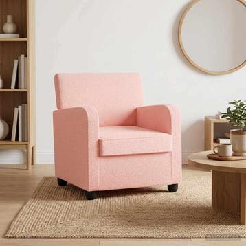 vidaXL Fauteuil Roze Kunstlamswol, Huis en Inrichting, Fauteuils, Verzenden, Nieuw