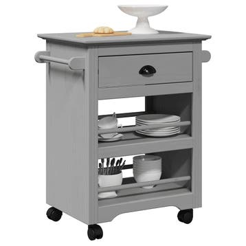 vidaXL Keukentrolley BODO 67,5x45x80 cm grijs, Verzenden, Nieuw