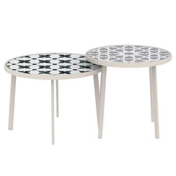 Outdoor statafel Faeto 2-delig. Glasplaat Champagne [casa.pr, Verzenden, Nieuw