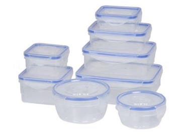 Veiling - Vershoudbakjes - 8 delige set - transparant - kuns, Nieuw