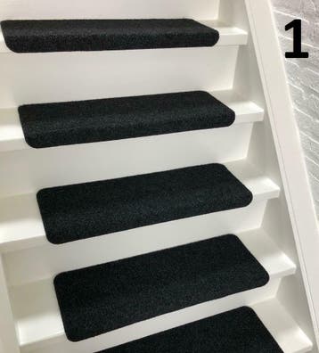 Trapmatten Solid Zwart 65x22x3,5cm Recht, Verzenden, Minder dan 10 m², Zwart, Tapijt