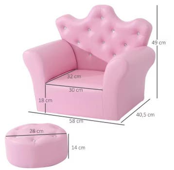 Kinderfauteuil met Voetsteun – Kroonvormige Kinderbank, Verzenden, Nieuw