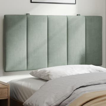 vidaXL Hoofdbordkussen Hanko Lichtgrijs 100 cm Fluweel, Verzenden, Nieuw, Grijs, Stof