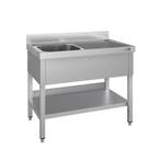 GGM Gastro | RVS spoeltafel ECO - 1000x700mm - met onderblad, Verzenden, Nieuw in verpakking, RVS Meubilair