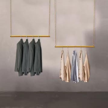 Gouden Kledingrek Metaal –Verstelbaar 180 cm en Ruimtebespar, Verzenden, Nieuw