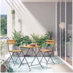 3-delige Opvouwbare Bistroset – Acaciahout en Staal Buiten, Verzenden, Nieuw