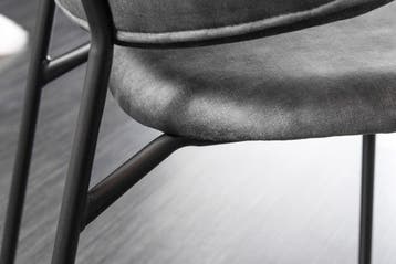 Design stoel VOGUE grijs fluweel zwart metalen poten - 43151, Ophalen of Verzenden, Nieuw