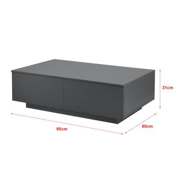 Salontafel Kagiso met lades 95x60x31 cm donkergrijs mat, Huis en Inrichting, Tafels | Salontafels, Verzenden, Nieuw