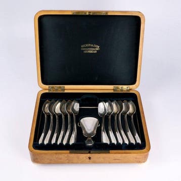 Ferdinand W. Woortman - Koffiegarnituur - Theelepels &, Antiek en Kunst, Antiek | Goud en Zilver