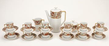 Limoges - Koffieservies voor 12 (12) - Porselein - Elegante