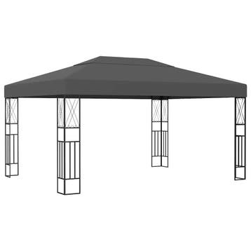 vidaXL Prieel 3x4 m stof antraciet, Verzenden, Nieuw