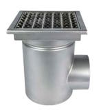 Afvoerput | 30x30cm | zij uitloop | RVS 316 | Inc vuilkor..., Verzenden, Nieuw in verpakking