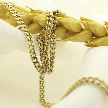 Gouden gourmetschakel ketting, Ophalen of Verzenden, Gebruikt, Goud, Goud