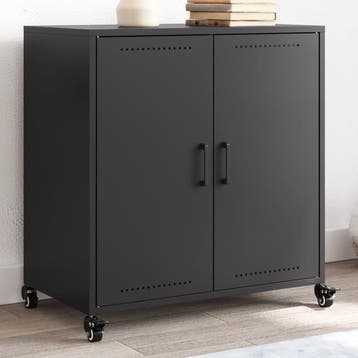 vidaXL Dressoir 68x39x72 cm staal zwart, Verzenden, Nieuw, 50 tot 100 cm, Metaal