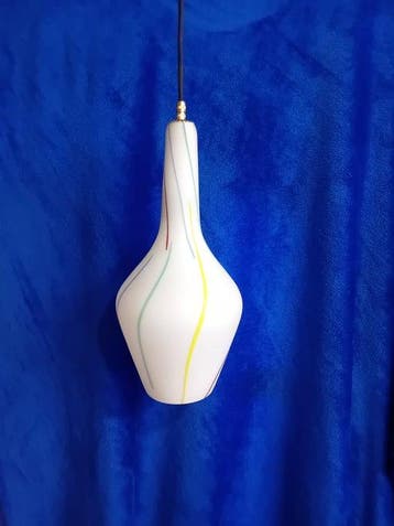 Plafondlamp - Opaline glas - Italiaanse vintage kroonluchter