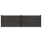 vidaXL Hekpaneel 2 pcs WPC en Aluminium Zwart, Verzenden, Nieuw
