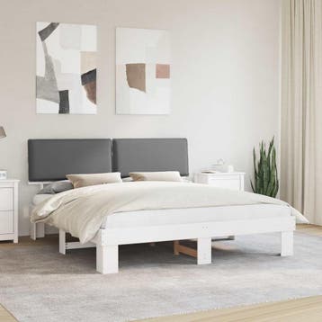 vidaXL Bedframe met Gevoerd Hoofdgedeelte Lichtgrijs 180 x, Verzenden