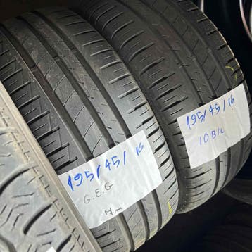 2 x Goodyear Efficientgrip 195-45-16 Zomerbanden 7mm, Gebruikt, 16 inch, Ophalen of Verzenden, Band(en)