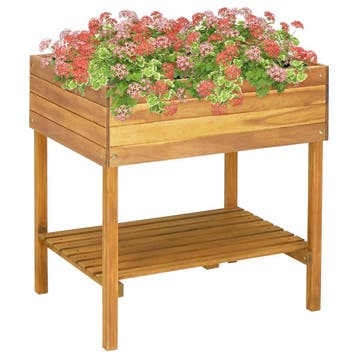 vidaXL Plantenbak verhoogd 78,5x58,5x78,5 cm massief, Tuin en Terras, Bloembakken en Plantenbakken, Verzenden, Nieuw, Hout