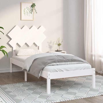 vidaXL Bedframe massief hout wit 90x200 cm, 90 cm, Eenpersoons, Verzenden, Wit