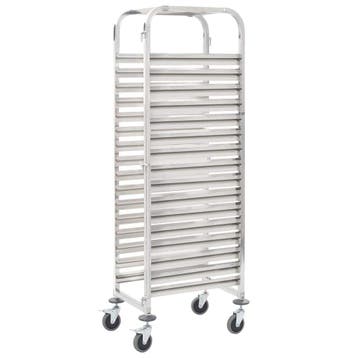 Bordenwagen RVS 16-laags | Retourdeal | 35% Korting, Minder dan 50 cm, Ophalen of Verzenden, Zo goed als nieuw, Grijs