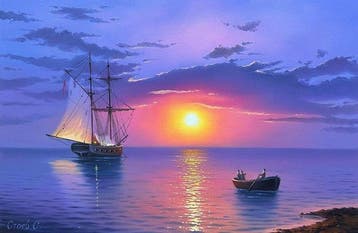 Sergei Stoev (1971) - Frigate at sunrise