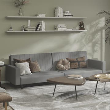 Luxe Slaapbank Lichtgrijs | Tweedekansje | OP=OP, 100 cm, Tweepersoons, Ophalen of Verzenden, Zo goed als nieuw