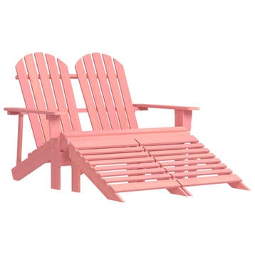 vidaXL Tuinstoel 2-zits Adirondack met voetenbank vurenhout, Tuin en Terras, Tuinstoelen, Verzenden, Nieuw, Hout