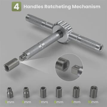 69-delige Magnetische Ratel Schroevendraaierset met 4 Handva, Verzenden, Nieuw
