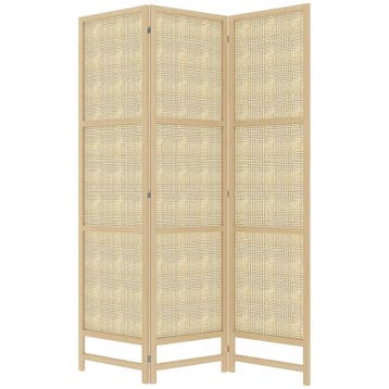 TRUUSK Kamerscherm van PP Rattan - 3-delig 135 x 180 cm - Op, Verzenden, Nieuw