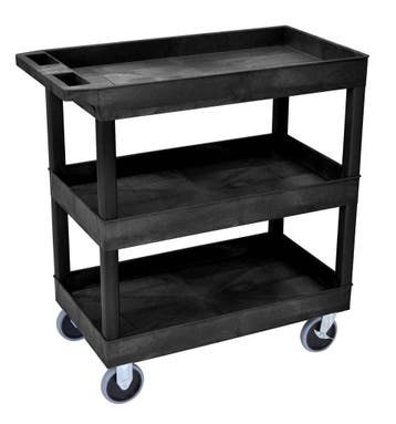 Luxor kunststof etagewagen XL  -  Zwart  -  Polyethyleen met, Verzenden