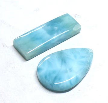 Prachtige partij Larimar - 100% natuurlijk - Cabochon- 9.05, Verzamelen, Mineralen en Fossielen