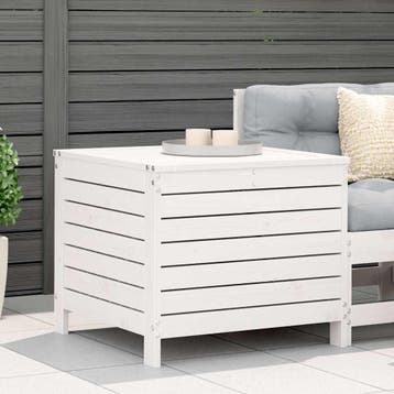 vidaXL Tuinvoetenbank 62x63,5x53,5 cm massief grenenhout wit, Tuin en Terras, Verzenden, Nieuw