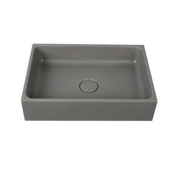 Waskom Orion 41.5x28x10cm beton rechthoek grijs inclusief, Verzenden, Nieuw