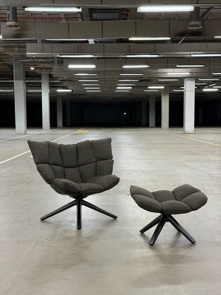 BB Italia Husk Fauteuil + Ottoman | NIEUWSTAAT + Garantie, Huis en Inrichting, Fauteuils, 75 tot 100 cm, 75 tot 100 cm, Zo goed als nieuw