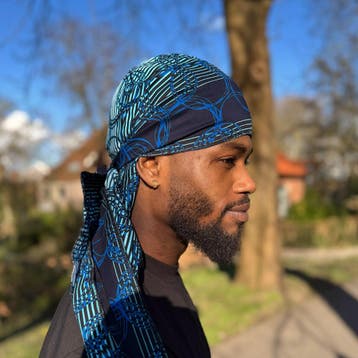 Durag / Du-rag / Do-rag / Bandana - Unisex - Blauw Ring, Ophalen of Verzenden, Nieuw