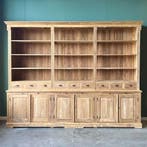 Boekenkast | massief hout | 300cm breed | 235cm hoog |, Huis en Inrichting, Kasten | Boekenkasten, 200 cm of meer, Klassiek, Teakhout