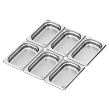 GGM Gastro | (6 stuks) RVS bakjes GN 1/4 - | GBH1440-6, Verzenden