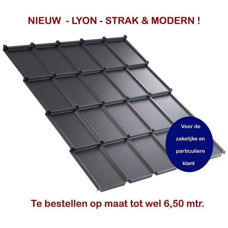 NIEUW MODEL - MAATWERK -LYON- dakpanplaat - Strak en Modern, Doe-het-zelf en Verbouw, Dakpannen en Dakbedekking, Overige kleuren