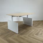 Drentea slingerbureau 160x90 cm, wit - ahorn, Huis en Inrichting, Bureaus, Ophalen of Verzenden, Gebruikt