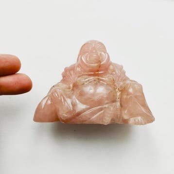 Chinees roze kwarts Po Taj Zittende Boeddha Kralen Talisman
