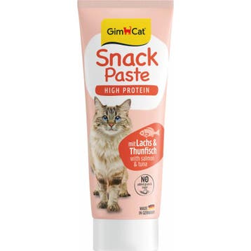 8x GimCat Snackpasta Zalm &amp; Tonijn 75 gr (Hondensnacks), Dieren en Toebehoren, Dierenvoeding, Verzenden, Hond