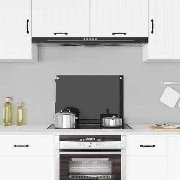 vidaXL Spatscherm keuken 70x50 cm gehard glas zwart, Verzenden, Nieuw
