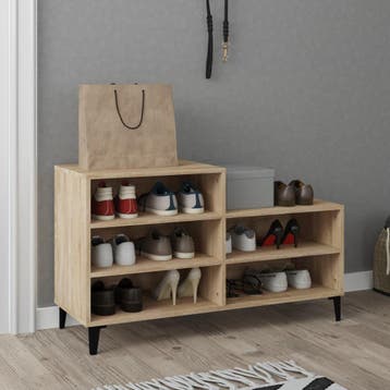 vidaXL Schoenenkast 102x36x60 cm bewerkt hout sonoma, Verzenden, Nieuw