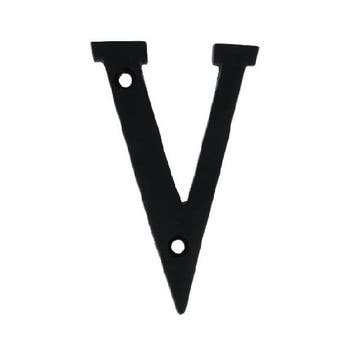 Letter V Klein IJzer zwart 75 mm, Verzenden, Nieuw