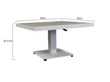 San Sebastian lounge dining tuintafel 90x90xH46-H71 cm in, Tuin en Terras, Tuintafels, Ophalen of Verzenden, Nieuw