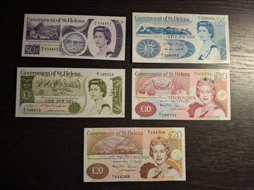 Sint-Helena. - 50 Pence, 1, 5, 10, 20 Pounds - Various Dates