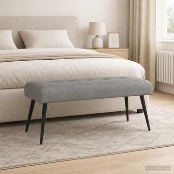 vidaXL Bank met knoopverstelling Lichtgrijs 110 x 40 x 46 cm, Verzenden, Nieuw, Stof