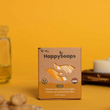 HappySoaps Soft Argan Hand- en Voetcrème Bar - 40gr, Ophalen of Verzenden, Nieuw, Overige typen