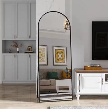 Boogvormige Volledige Lengte Spiegel 162×53 cm met Zwart Fra, Verzenden, Nieuw
